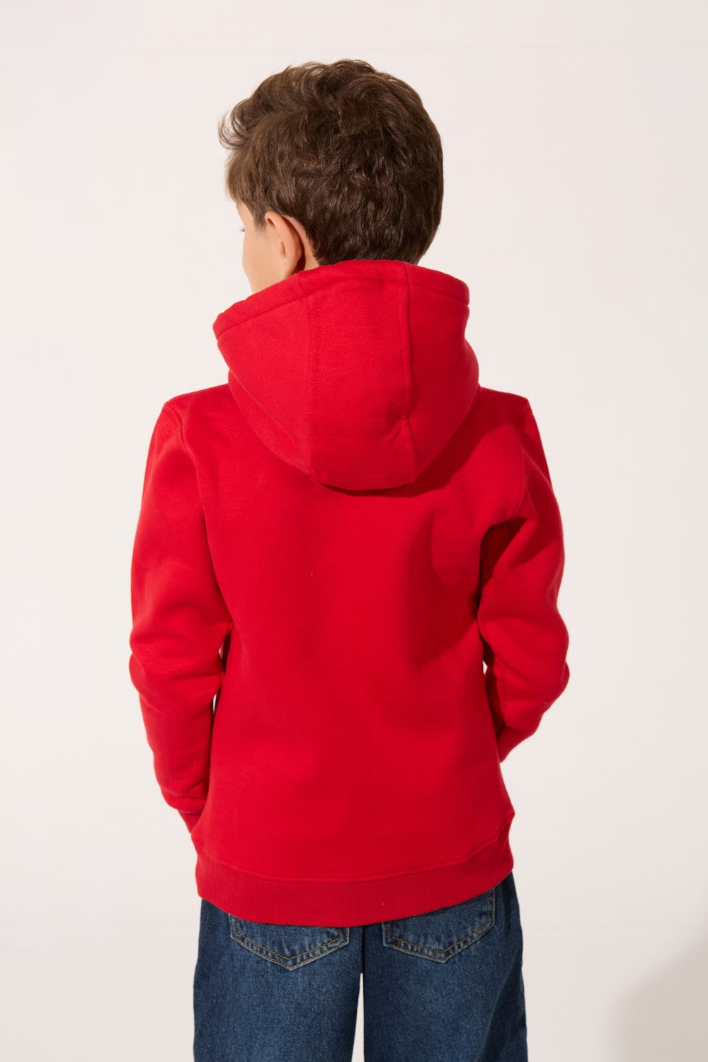 Tomato Plain Slim Fit Boy's Hoodie