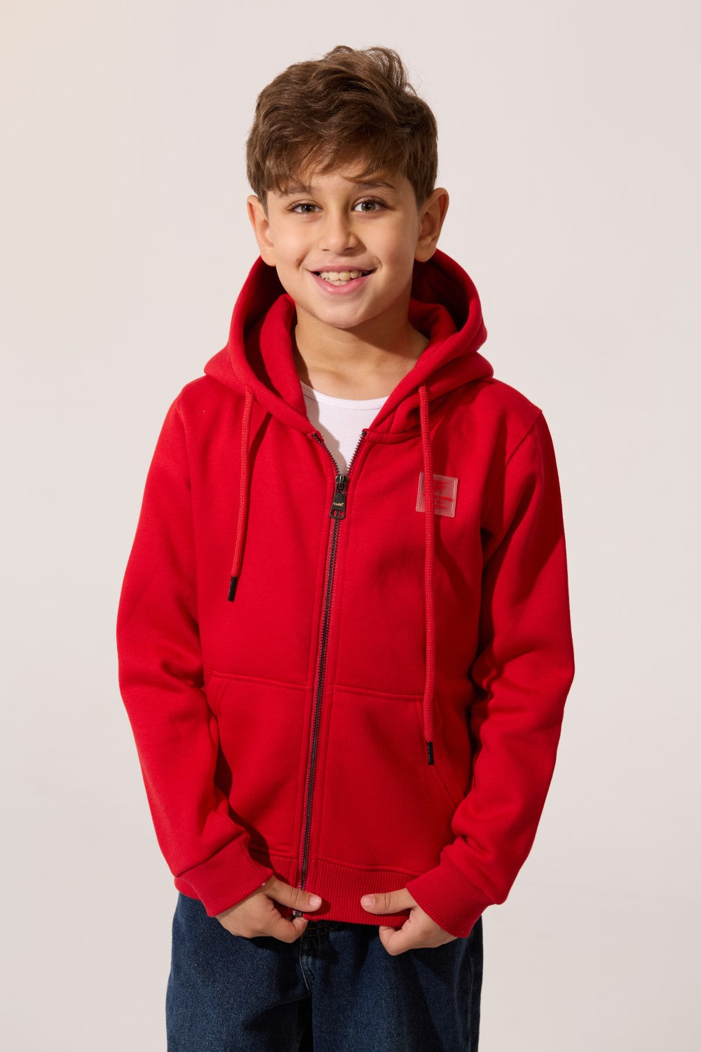 Zippered Slim Fit Boy's Hoodie