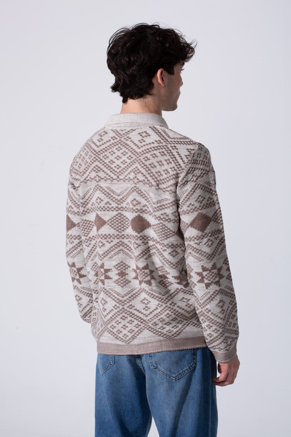 Slim Fit Nordic Geometric Knit Men Sweater