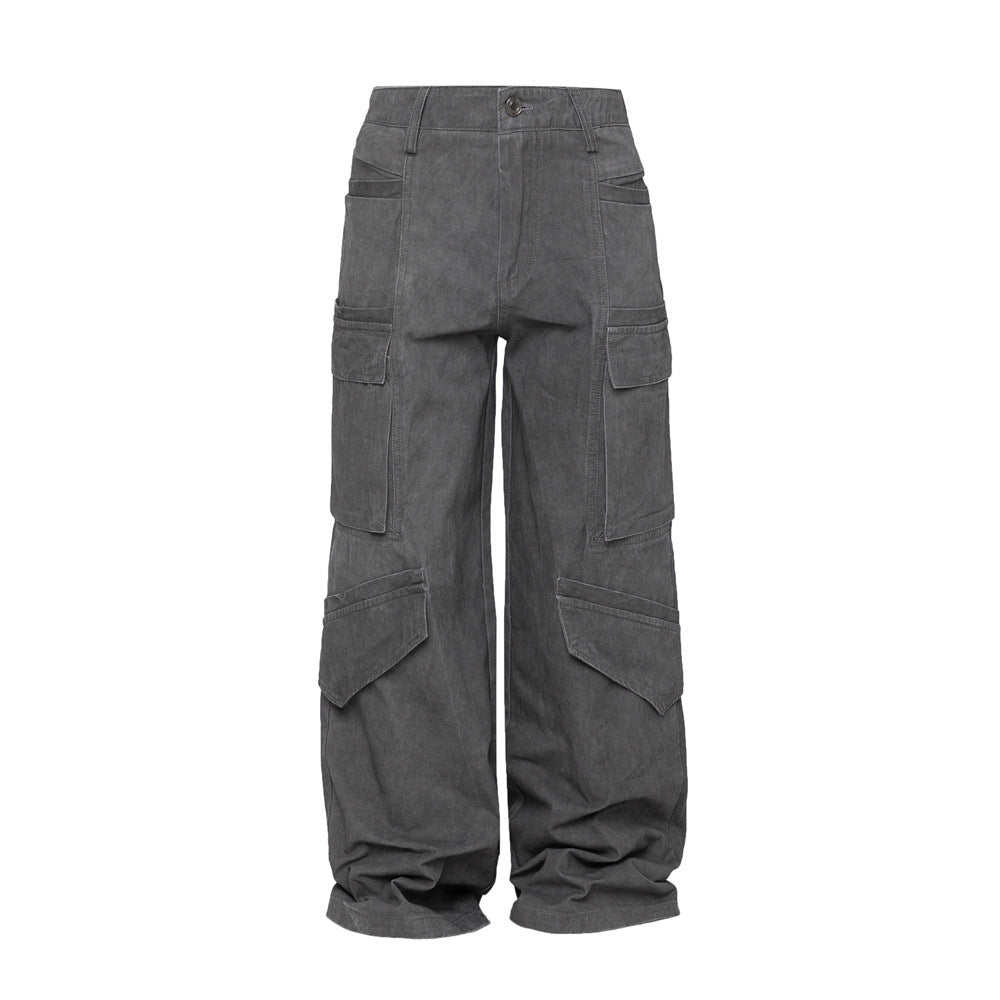 Wide Leg Punk Pants Leg Punk Pants Streetwear Fashion Trousers