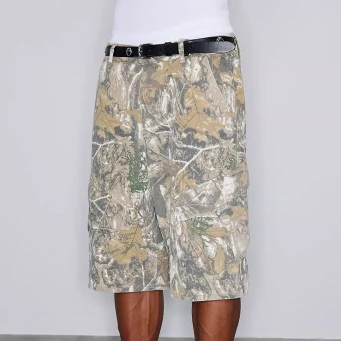 Distressed Camouflage Shorts