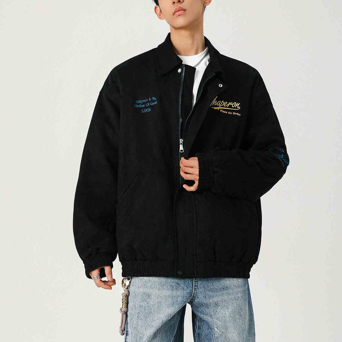 Suede Embroidered Coat
