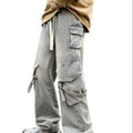 Multi-Pocket Washed Casual Pants