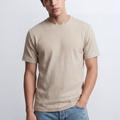 Men’s Textured Knit T-Shirt Ripple Pattern Surface