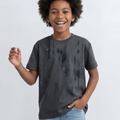 Boy's Washed Graphic T-Shirt Paint Splash Detail