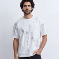 Men’s Abstract Wash T-Shirt Paint Effect Print