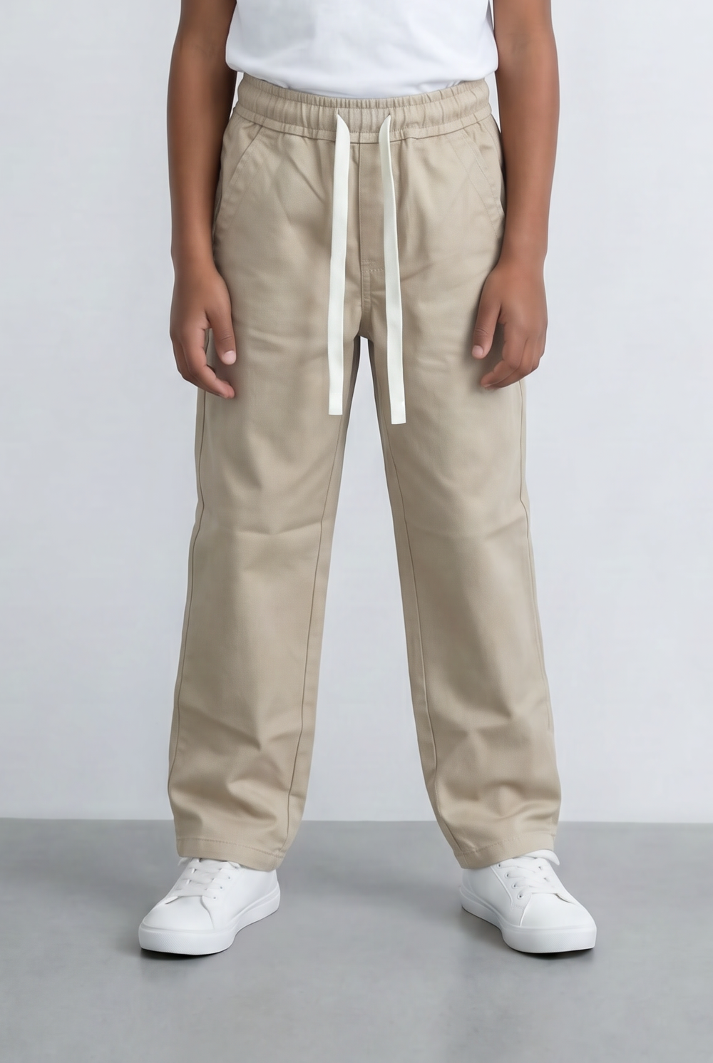Boy's Drawstring Pants Elastic Waist Casual Style