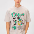 Men’s Oversized Graphic T-Shirt Cartoon Drip Logo Detail