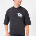 Men’s Back Graphic T-Shirt Acid Wash Finish Multi Logo