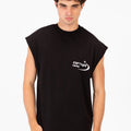 Men’s Sleeveless Cut Clean Front Look Small Chest Logo T-Shirt