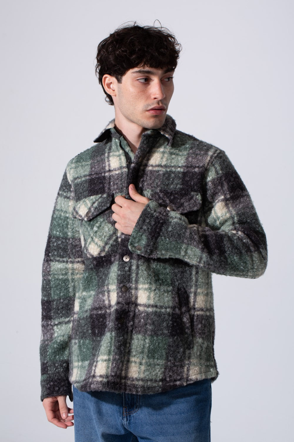 Winter Slim Fit Woolen Men Shirt