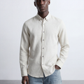 Men’s Tailored Slim Fit Linen Blend Shirt