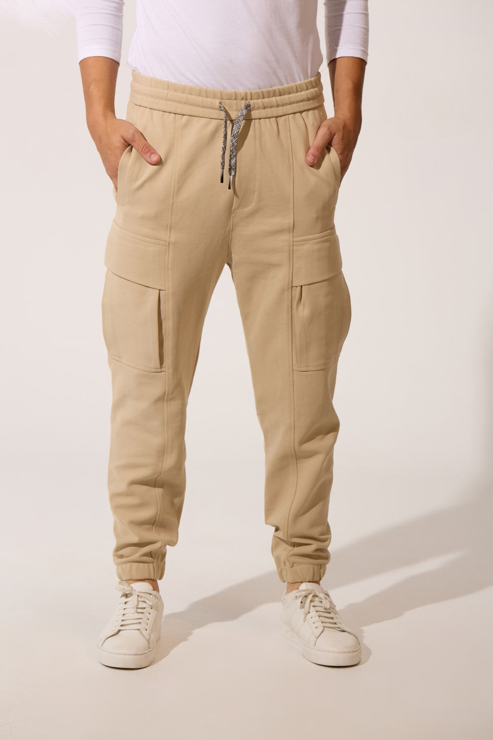 Men’s Utility Cargo Flap Pockets Fleece Sweatpants