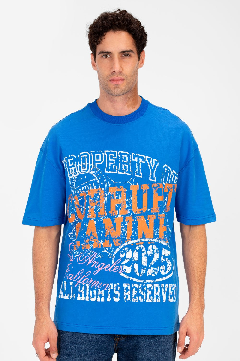Men’s Oversized Graphic T-Shirt Vintage College Artwork