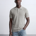Men’s Jacquard Knit Polo T-Shirt Texture Pattern