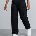 Boy's Cargo Pants Adjustable Belt Utility Pocket Detail