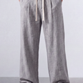 Tomatos Men's Pleated Wide-Leg Linen Trousers | Relaxed Fit Linen Pants