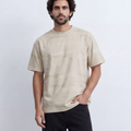 Men’s Tonal Stripe T-Shirt Subtle Texture Detail