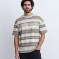 Men’s Brush Stripe T-Shirt Textured Horizontal Pattern