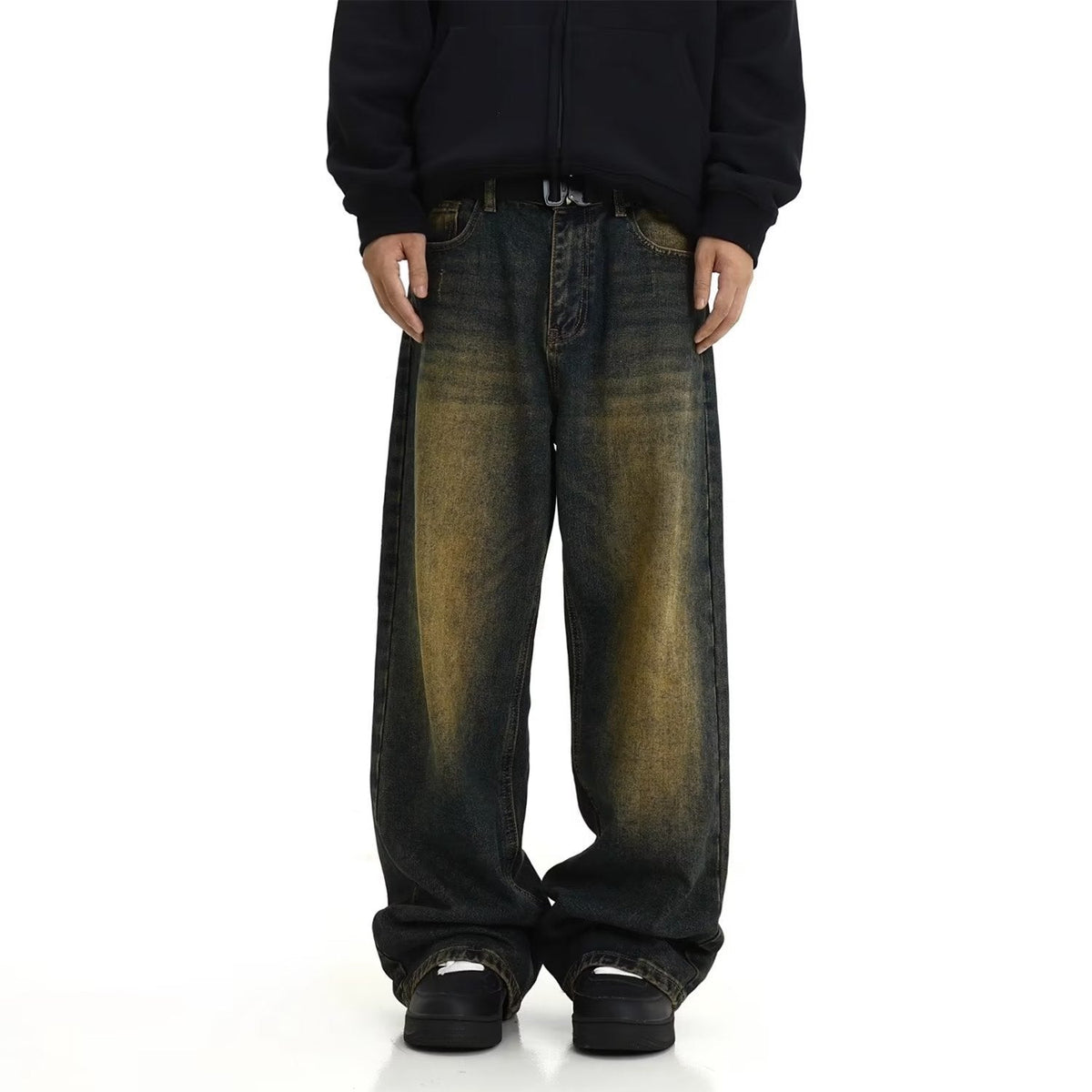 Mud Dyed Vintage Jeans Retro Street Fashion