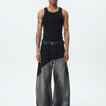 Washed Patchwork Denim Jeans