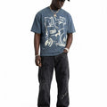 Cross Patch Straight Leg Jeans