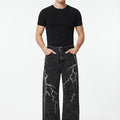 Chaos Print Wide-Leg Denim