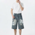Faded Flower Graphic Jorts