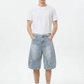 High-Street Distressed Washed Denim Shorts