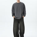 Washed Wide Leg Denim Jeans