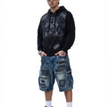 Punk Skull Hoodie Dark Gothic Oversized Streetwear