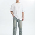 Star Embroidery Straight Casual Men Jeans