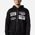 Logos Print Rhinestone Zip-Up Men Hoodie